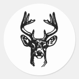 8-punts Buck White Tail Deal Ronde Sticker