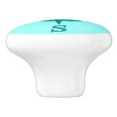 8-punts Compass-Roos, Turquoise en Aqua Keramische Knop (Zijkant)