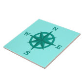 8-punts Compass-Roos, Turquoise en Aqua Tegeltje (Zijkant)