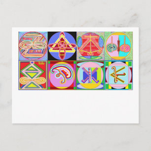 8 PURE Karuna REIKI Tekenen van Navin Joshi Briefkaart