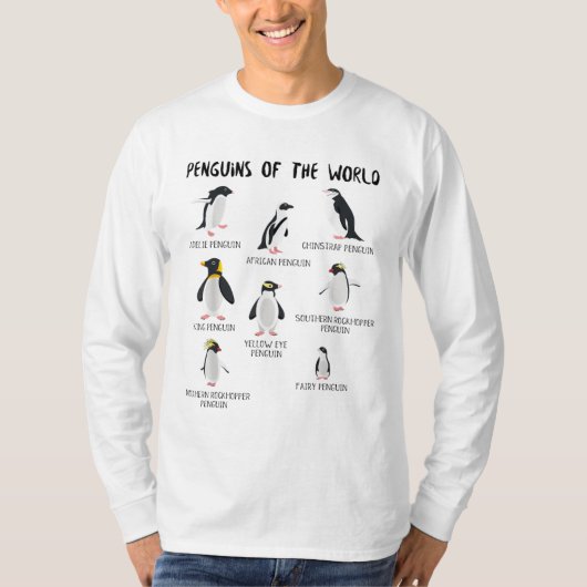 8 Rarest pinguïns in de wereld - grappige dieren T-shirt (Voorkant)