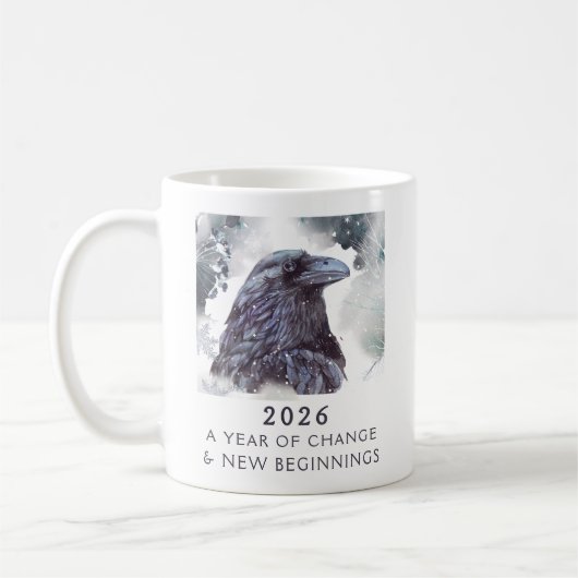 8. Raven 2026 Year of Change Powerful Intention Koffiemok (Links)