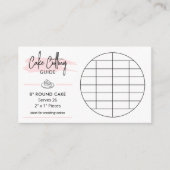 8"Ronde Cake Snijgids 2x1"Porties Maat Informatiekaartje (Voorkant)