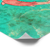 8 Rood en Goud Koi Karper Aquarel Poster (Hoek)