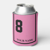 8 Roze met Zwart Paard Zadeldeken Custom Blikjeskoeler (Blikje Voorkant)