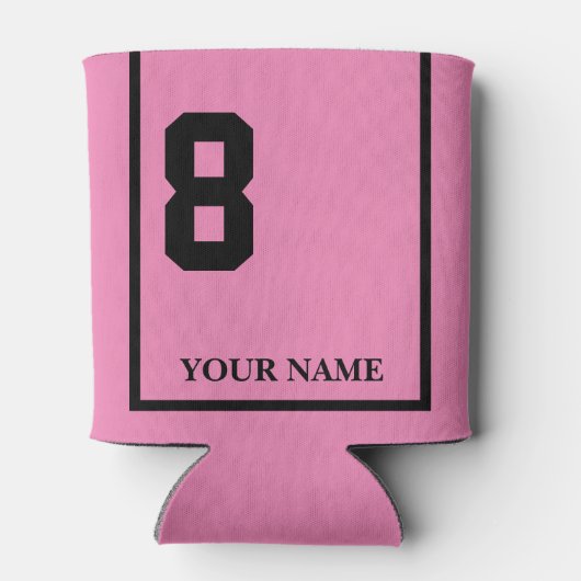 8 Roze met Zwart Paard Zadeldeken Custom Blikjeskoeler (Achterkant)