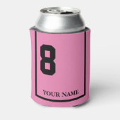 8 Roze met Zwart Paard Zadeldeken Custom Blikjeskoeler (Blikje Achterkant)