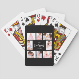 8 secties familie foto in zwarte lijst pokerkaarten