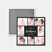 8 Sections Family Photo in Black Frame Magneet (Voorkant / Achterkant)