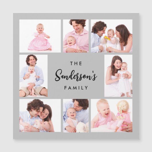 8 Sections Family Photo in Gray Frame (Voorkant)