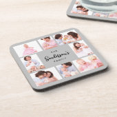 8 Sections Family Photo in Gray Frame Bier Onderzetter (Linkerzijde)