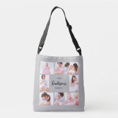 8 Sections Family Photo in Gray Frame Crossbody Tas (Achterkant)