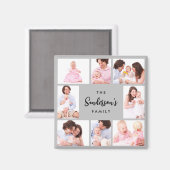 8 Sections Family Photo in Gray Frame Magneet (Voorkant / Achterkant)