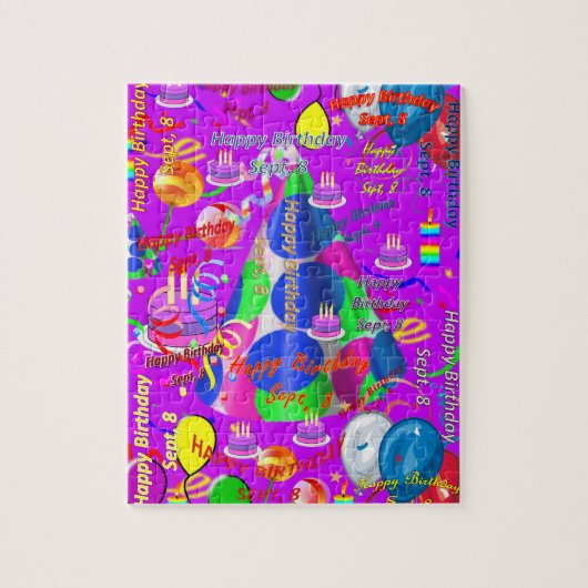 8 september verjaardags legpuzzel (Verticaal)