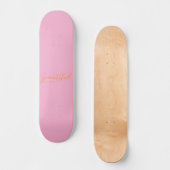  8" Skateboarddek (roze) Persoonlijk Skateboard (Voorkant)