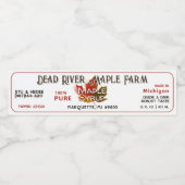 8" State Name Maple Syrup Label met datum afgetapt Waterfles Etiket (Enkel label)