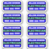 8 stks Elektricien Naam & Telefoonnummer - Promoti Sticker (Voorkant)
