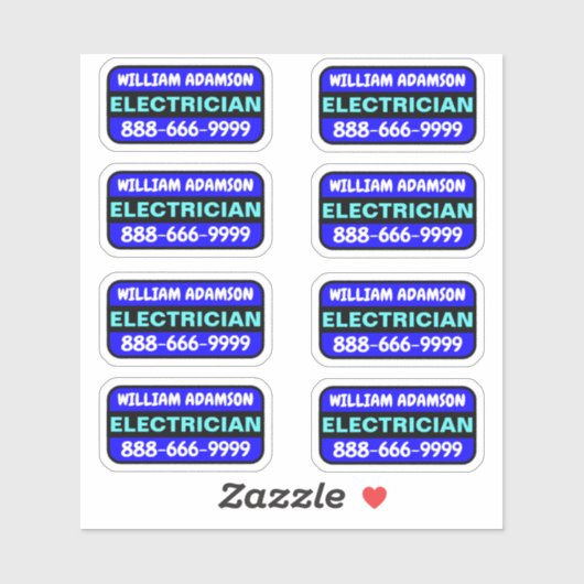 8 stks Elektricien Naam & Telefoonnummer - Promoti Sticker (Vel)