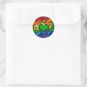 8-streep Regenboog Pride Krabbel Ronde Sticker (Tas)