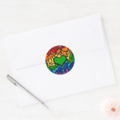 8-streep Regenboog Pride Krabbel Ronde Sticker (Envelop)