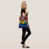 8-streep Regenboog Queer Ally Pride Krabbel Tote Bag (Op model)