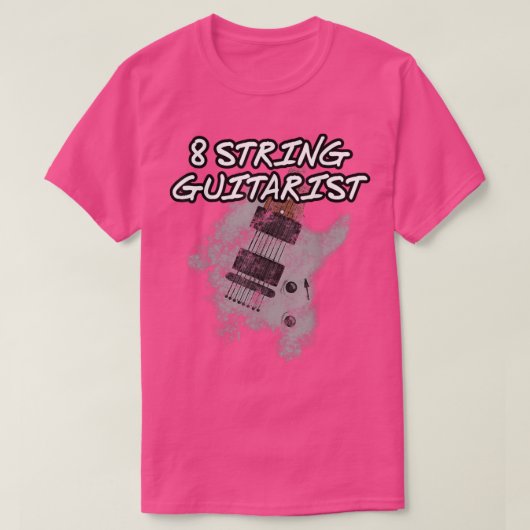 8 String Guitarist, Etended Range Guitar, Musician T-shirt (Design voorkant)