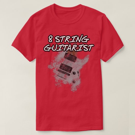 8 String Guitarist, Etended Range Guitar, Musician T-shirt (Design voorkant)