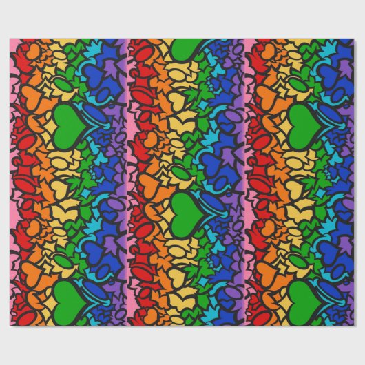 8-Stripe Rainbow Pride Squiggle Cadeaupapier (Vlak)