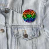 8-Stripe Rainbow Pride Squiggle Ronde Button 5,7 Cm (In situ)