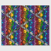 8-Stripe Rainbow Queer Ally Pride Squiggle Cadeaupapier (Vlak)