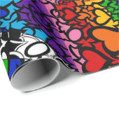 8-Stripe Rainbow Queer Ally Pride Squiggle Cadeaupapier (Rol Hoek)