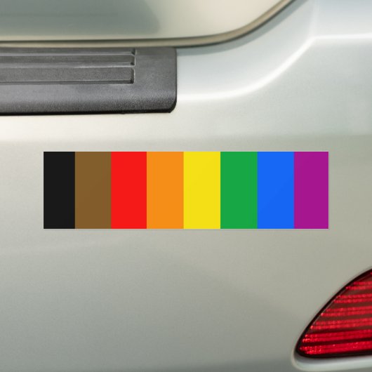 8-Striped LGBT Pride vlag Bumpersticker (Op auto)