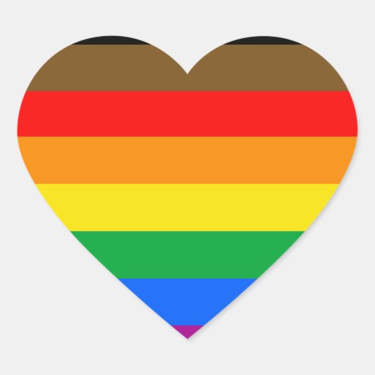 8-Striped LGBT Pride vlag Hart Sticker (Voorkant)