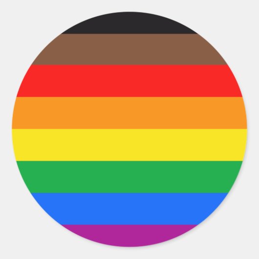 8-Striped LGBT Pride vlag Ronde Sticker (Voorkant)
