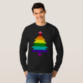 8 Stripes LGBT Pride Flag Regenboogkerstboom T-shirt (Voorkant volledig)