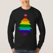 8 Stripes LGBT Pride Flag Regenboogkerstboom T-shirt (Voorkant)