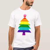 8 Stripes LGBT Pride Flag Regenboogkerstboom T T-shirt (Voorkant)