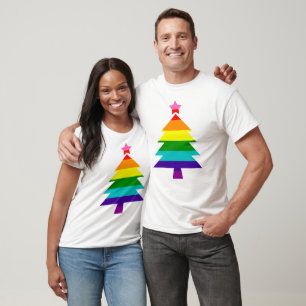 8 Stripes LGBT Pride Flag Regenboogkerstboom T T-shirt