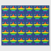 8 Stripes LGBT Pride Flag Stars LGBTQ Kerstmis Cadeaupapier (Vlak)