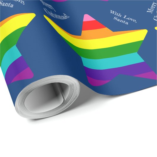 8 Stripes LGBT Pride Flag Stars LGBTQ Kerstmis Cadeaupapier (Rol Hoek)
