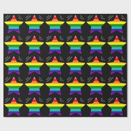 8 Stripes LGBT Pride Flag Stars LGBTQ Kerstmis WR Cadeaupapier (Vlak)