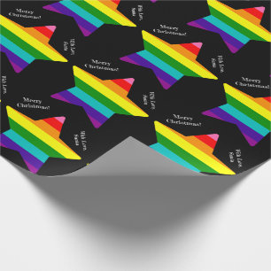 8 Stripes LGBT Pride Flag Stars LGBTQ Kerstmis WR Cadeaupapier