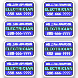 8 stuks elektricien naam & telefoonnummer - promot sticker