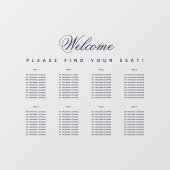 8 Tabel Transparante marineblauwscriptsessiekaart Raamsticker (Vel)