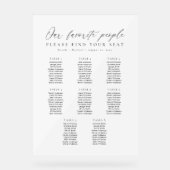 8 Tables Favorite People Acrylic Seating Chart Acryl Bord (Voorkant)
