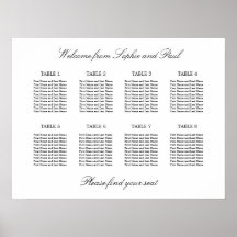 8 Tafel Elegante Minimalistische Zitplaatsindeling