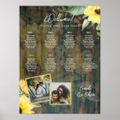8 Tafel Landelijk Hout ZONNEBLOEMEN FOTO ZITTING Poster (Voorkant)