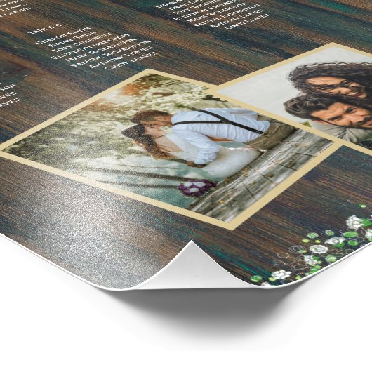 8 Tafel Rustiek Hout Gypsophila FOTO PLAATSING Foto Afdruk (Hoek)