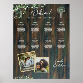 8 Tafel Rustiek Hout Gypsophila FOTO ZITTING Poster