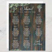 8 Tafel Rustiek Hout Gypsophila Zitplaatskaart (Voorkant / Achterkant)